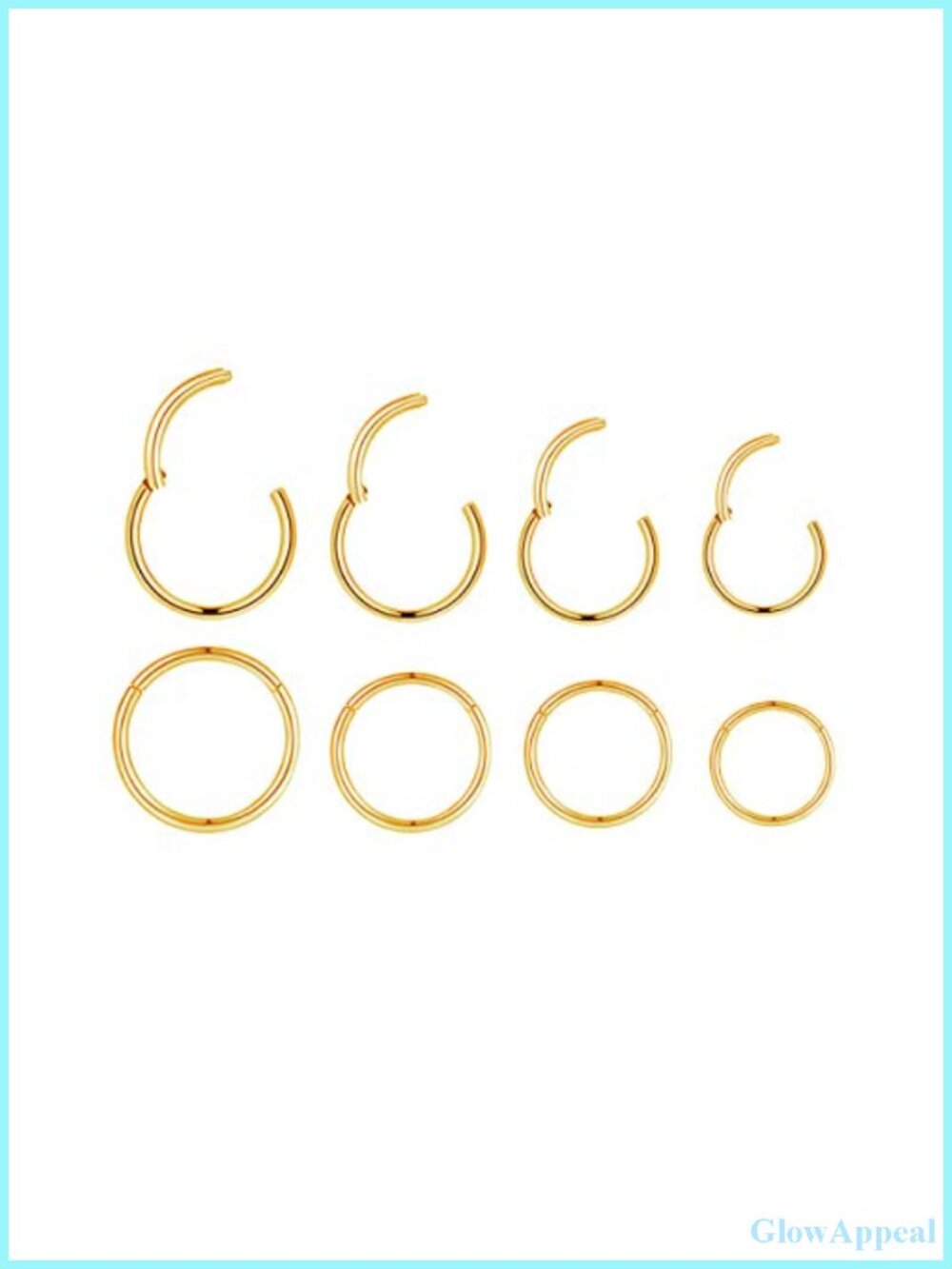 18G Surgical Steel Hinged Clicker Hoop Nose Rings Cartilage Daith Tragus